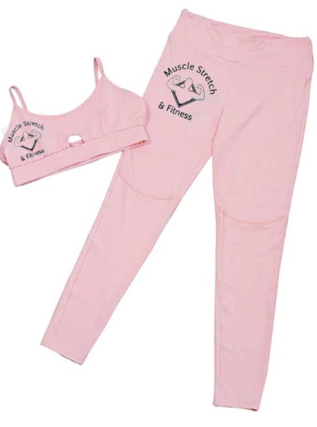 Women's Pink 2 PCS Sports Bra/Pants Set