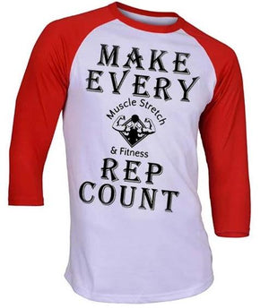 Men's 3/4 Sleeve "Make Every Rep Count"